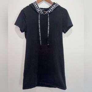 DKNY Sport Black Short Sleeve Hooded T-Shirt Dress – Size Medium